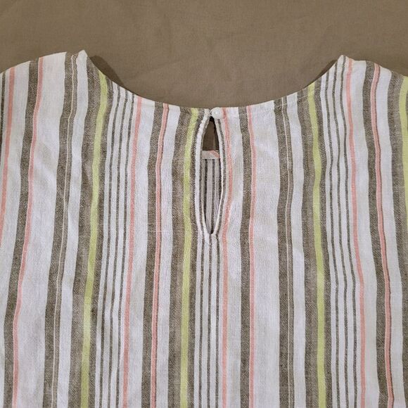 Liz Claiborne size medium linen cotton multi color stripped tunic - Picture 5 of 9